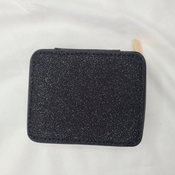 SOLD!!! NWT Michael Kors Black Glitter Jewelry Trinket Box Case Travel. Zippered - Picture 4 of 8